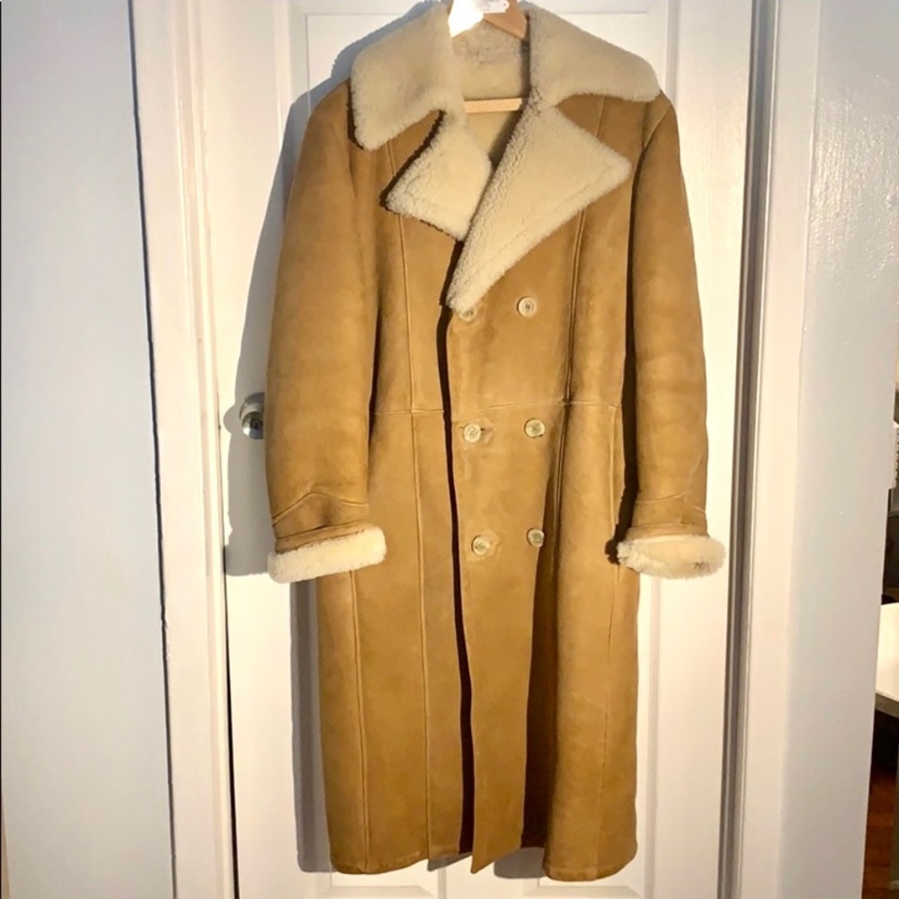 DUNHILL TAILORS UNISEX COAT- SUEDE WITH FUR
